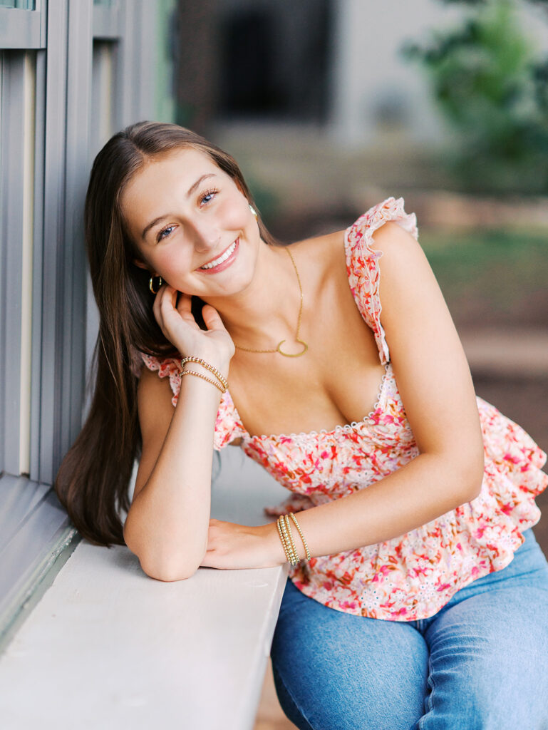 Senior portraits at The Wayback Austin captured by Kelsey Applebaum Photography