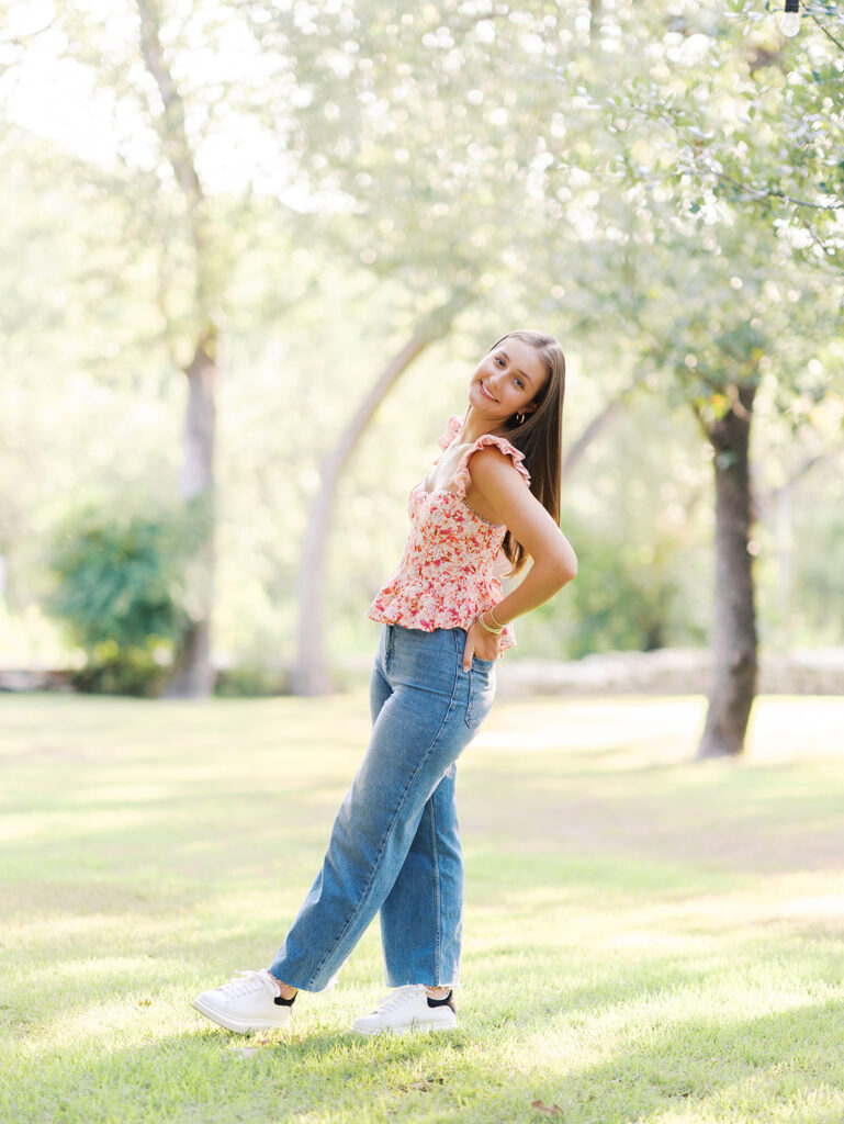 Senior portraits at The Wayback Austin captured by Kelsey Applebaum Photography