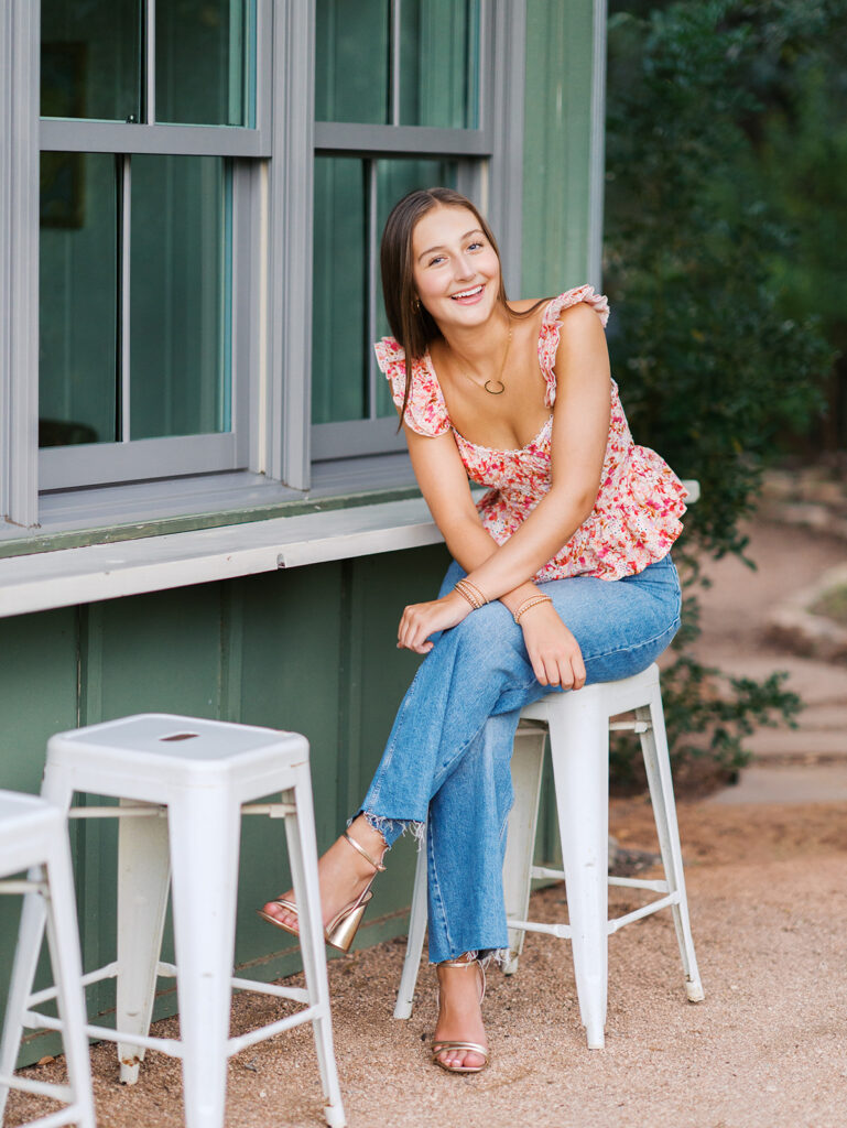 Senior portraits at The Wayback Austin captured by Kelsey Applebaum Photography