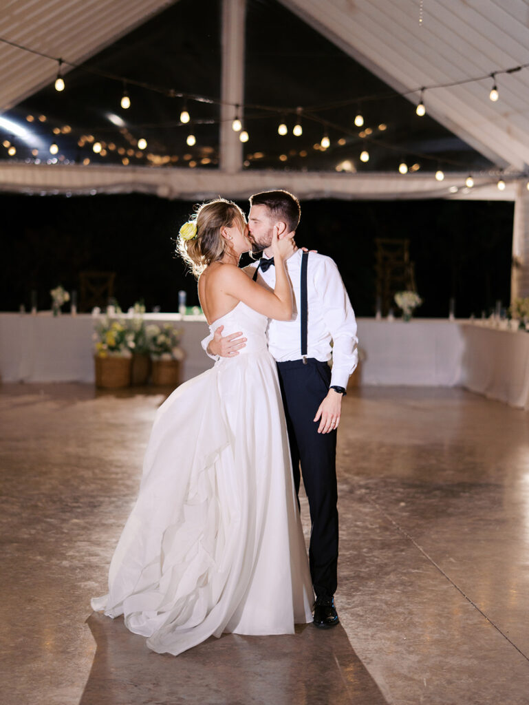 Guests celebrating at outdoor wedding reception in Austin Texas