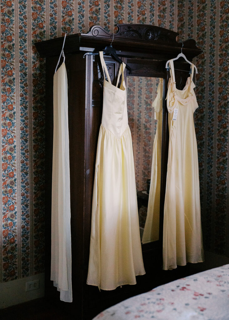 Bride getting ready on wedding morning at The Winfield Inn
