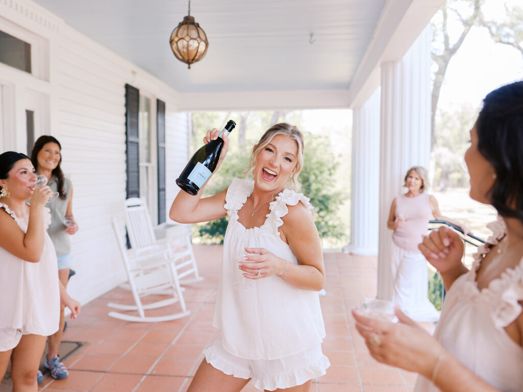 Bride getting ready on wedding morning at The Winfield Inn