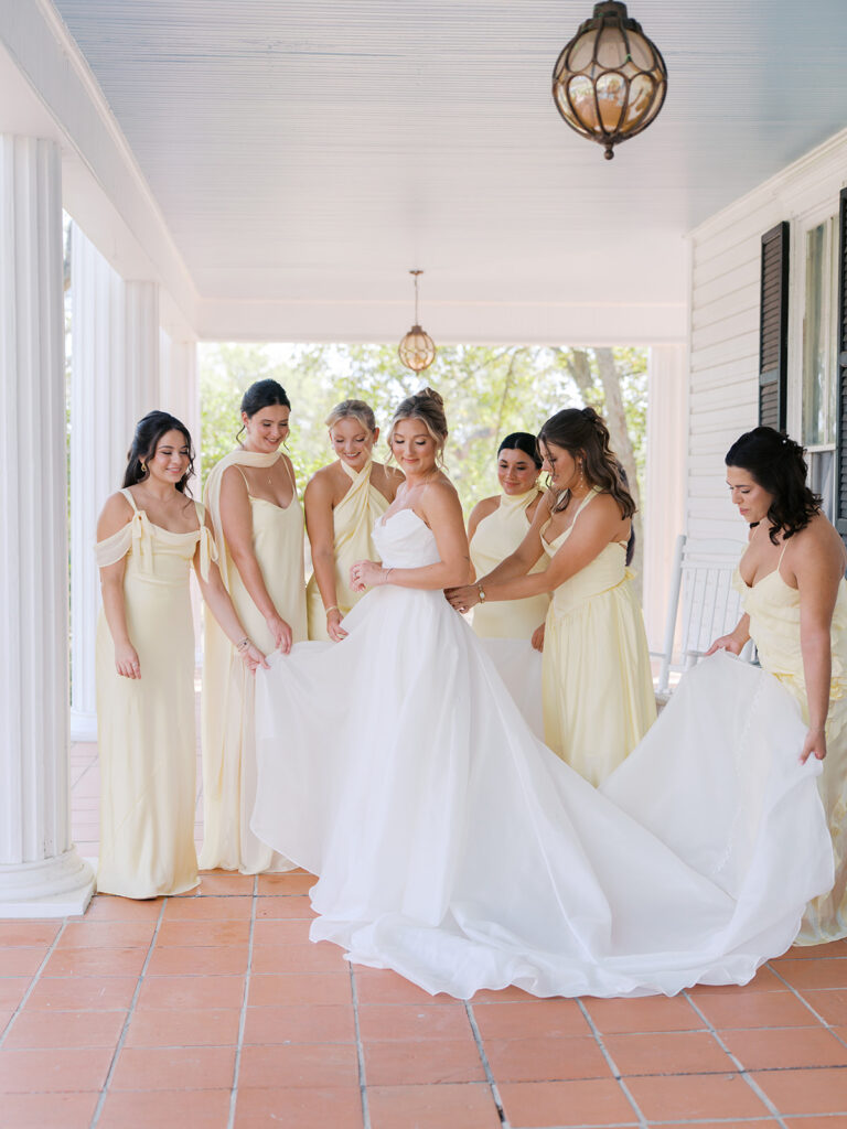 Bride getting ready on wedding morning at The Winfield Inn