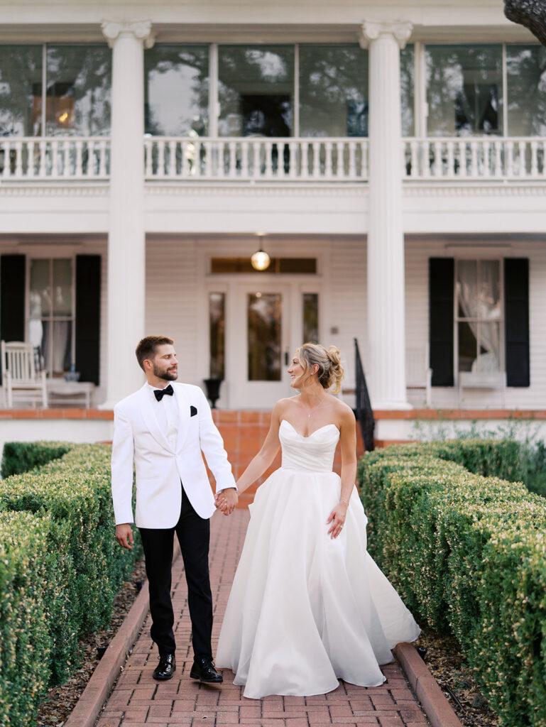 Whimsical yellow wedding photography at Austin garden venue