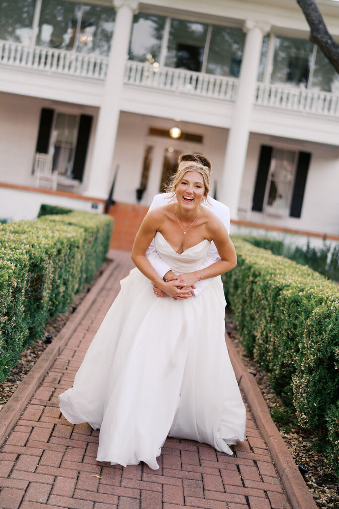 Whimsical yellow wedding photography at Austin garden venue