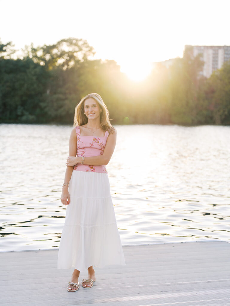 Austin Senior photos at golden hour on film at the four seasons austin