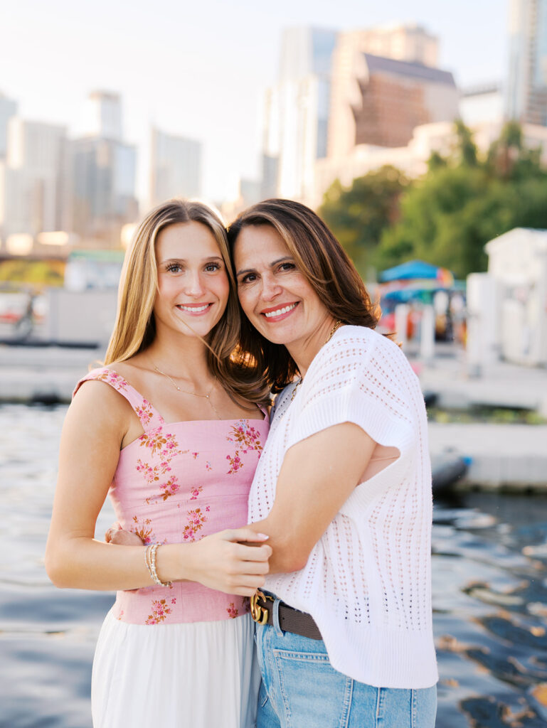 Austin Senior photos at golden hour on film at the four seasons austin