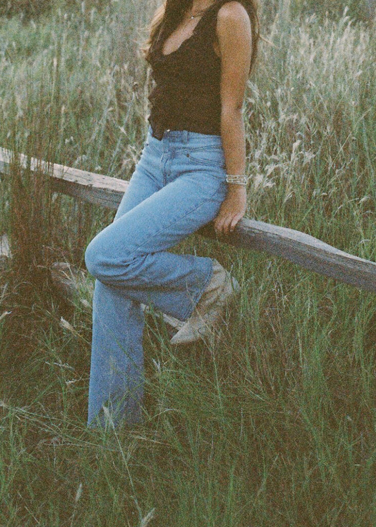 Sunset film portrait of Julep at Commons Ford during her senior photography session in Austin TX