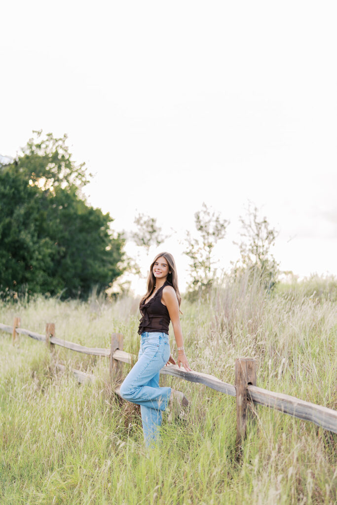 Sunset film portrait of Julep at Commons Ford during her senior photography session in Austin TX
