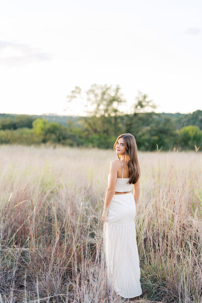 Sunset film portrait of Julep at Commons Ford during her senior photography session in Austin TX