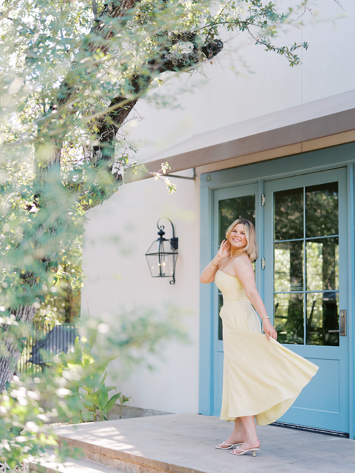 Austin senior photos on 35mm film with warm tones and natural light at The Wayback