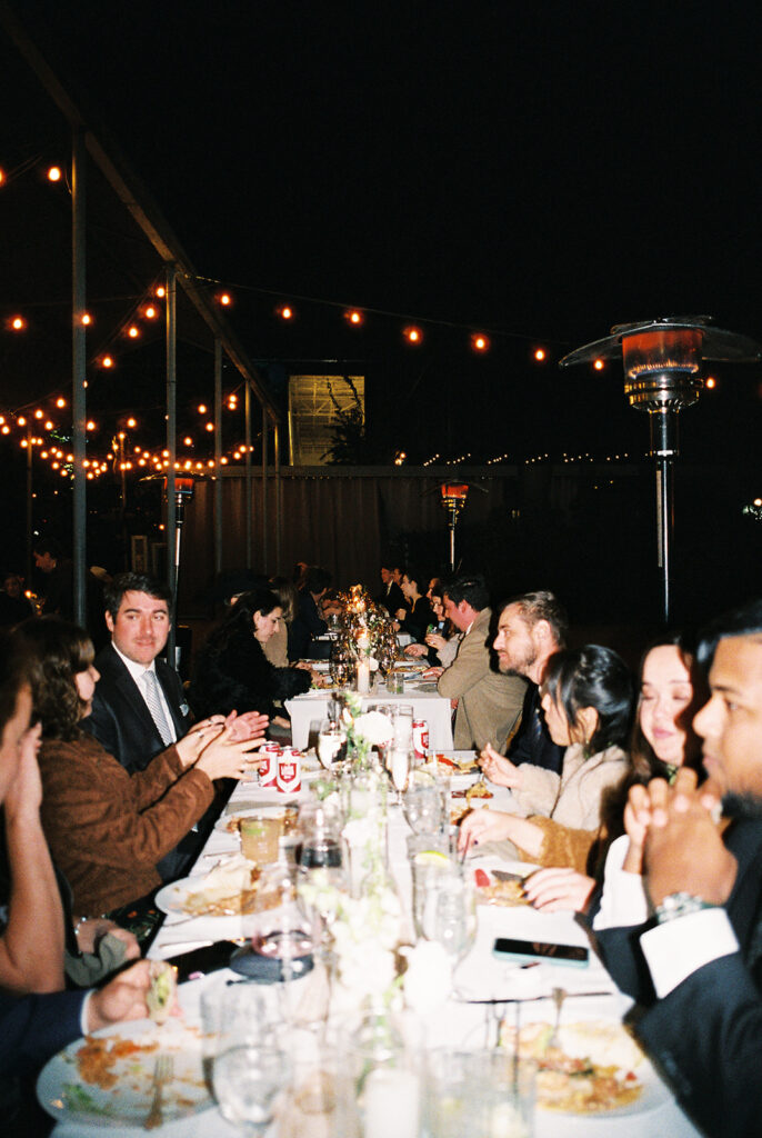 Candid moments from a November wedding at Springdale Station in Austin on film