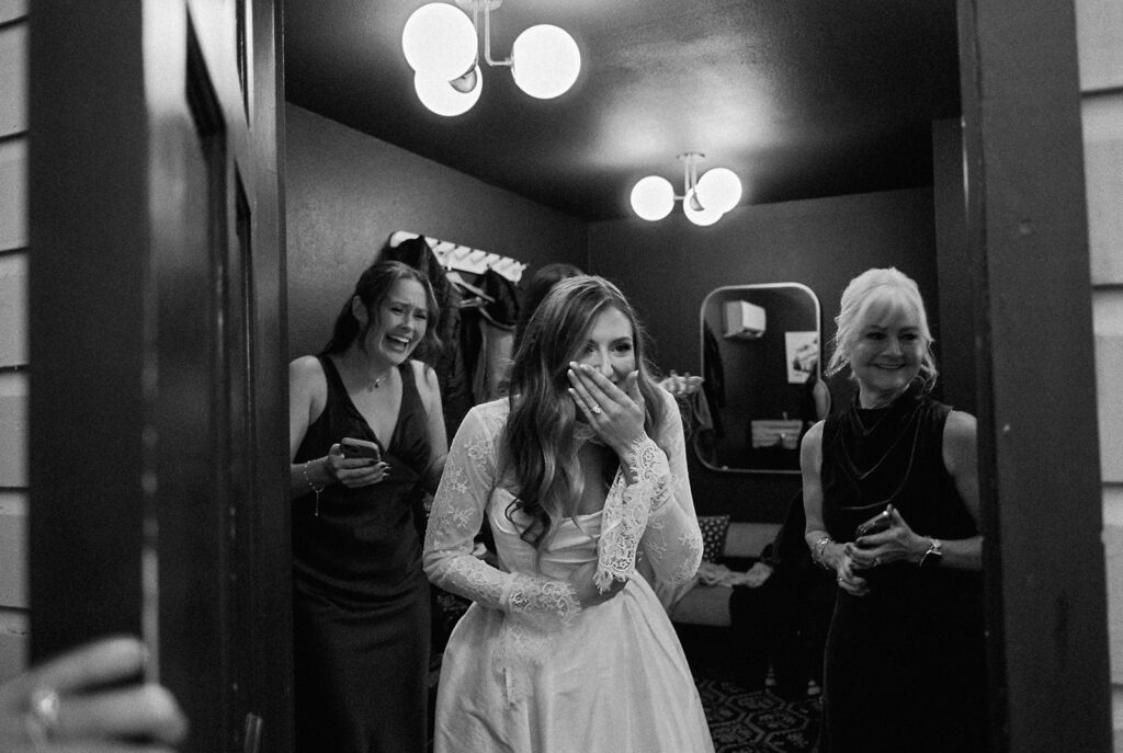 Outdoor wedding celebration at Springdale Station on film