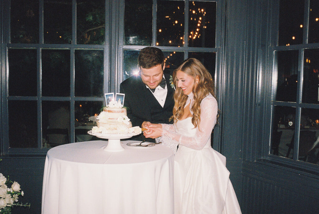 Candid moments from a November wedding at Springdale Station in Austin on film