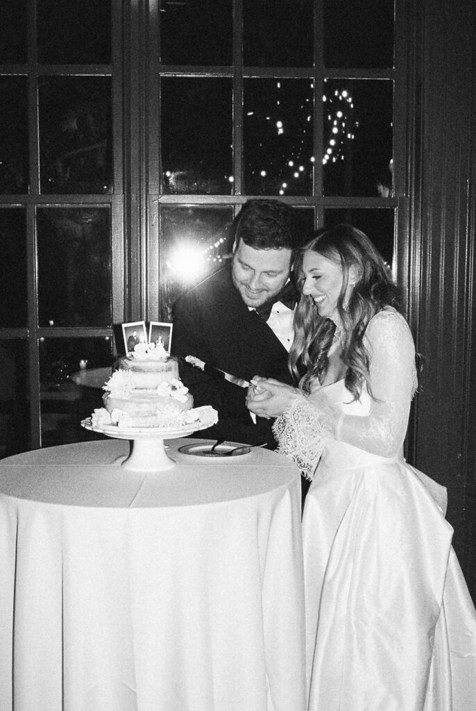 Candid moments from a November wedding at Springdale Station in Austin on film