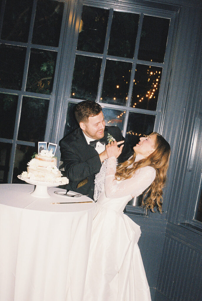 Candid moments from a November wedding at Springdale Station in Austin on film