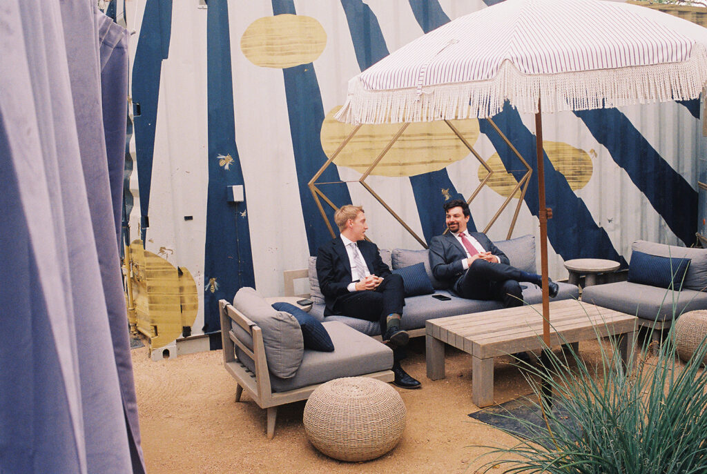 Candid moments from a November wedding at Springdale Station in Austin