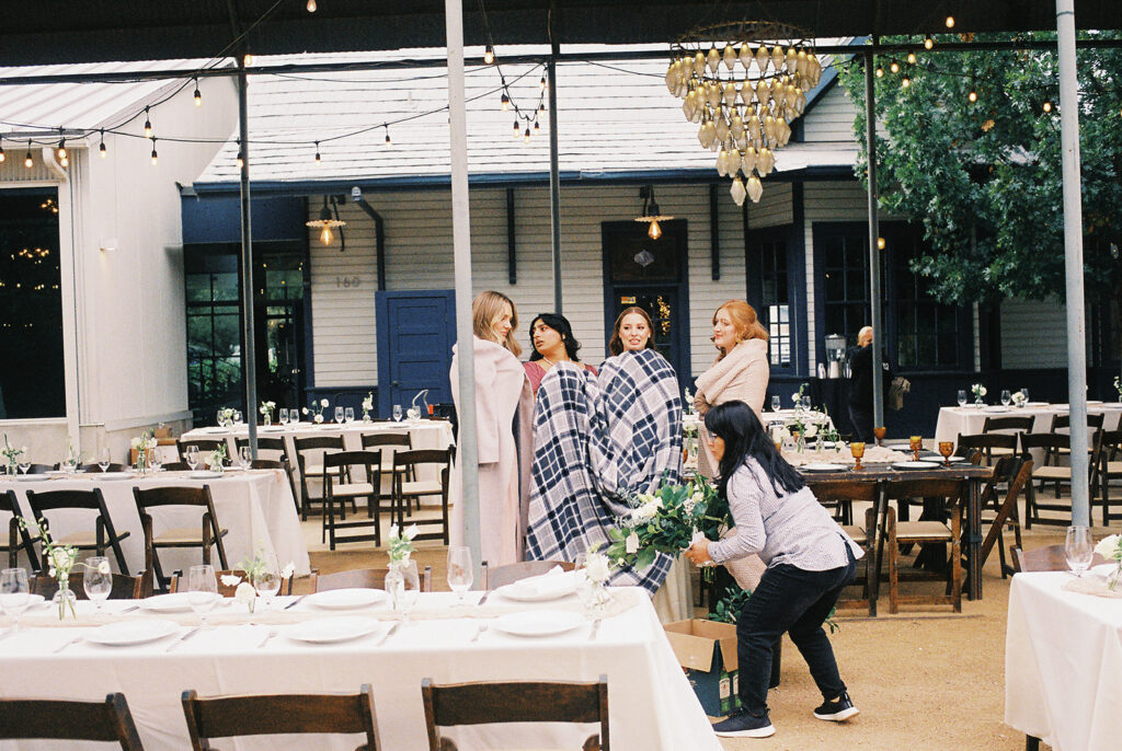 Candid moments from a November wedding at Springdale Station in Austin