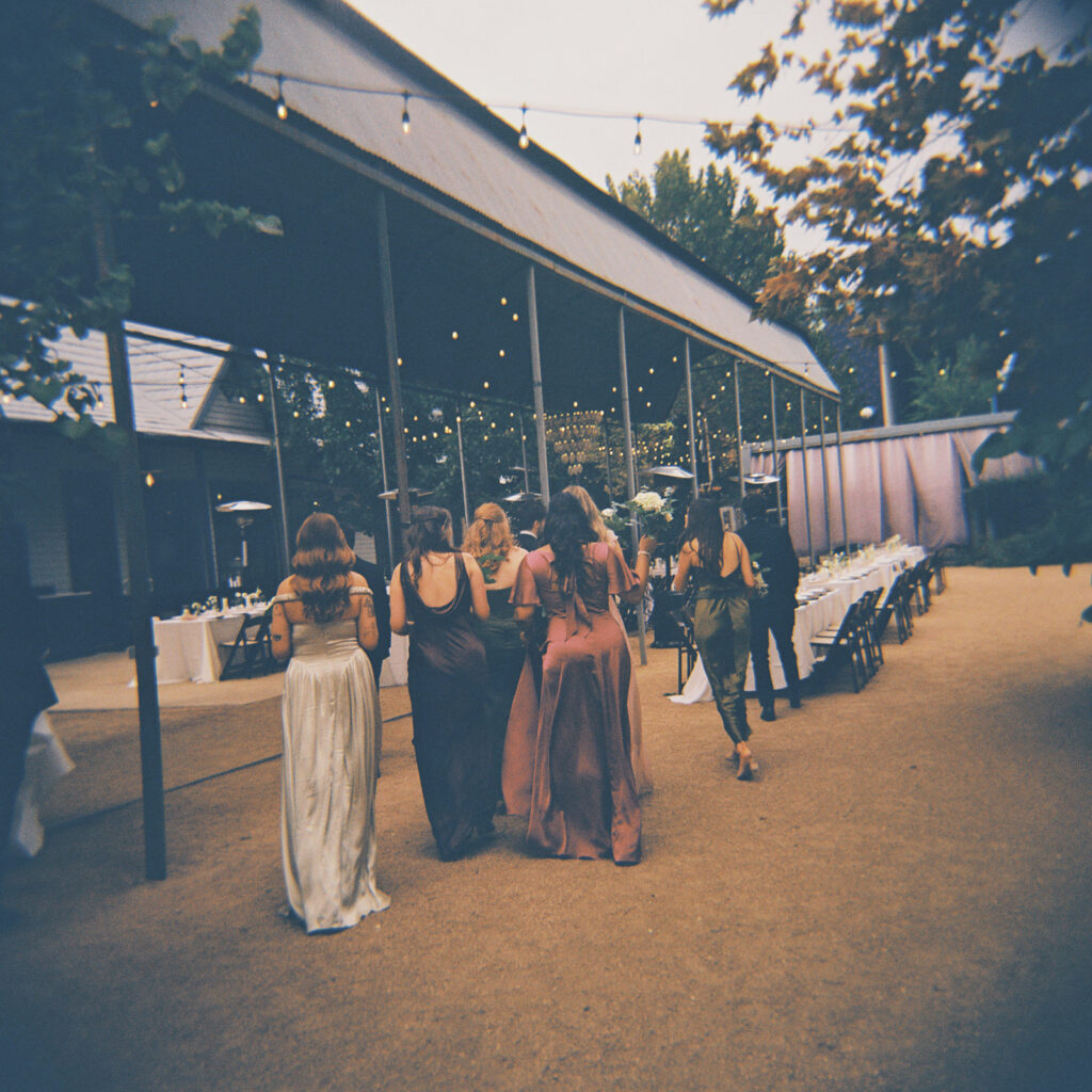 Candid moments from a November wedding at Springdale Station in Austin on film