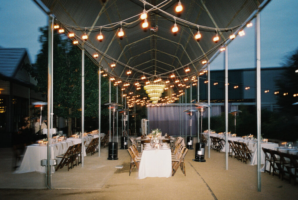 Candid moments from a November wedding at Springdale Station in Austin on film