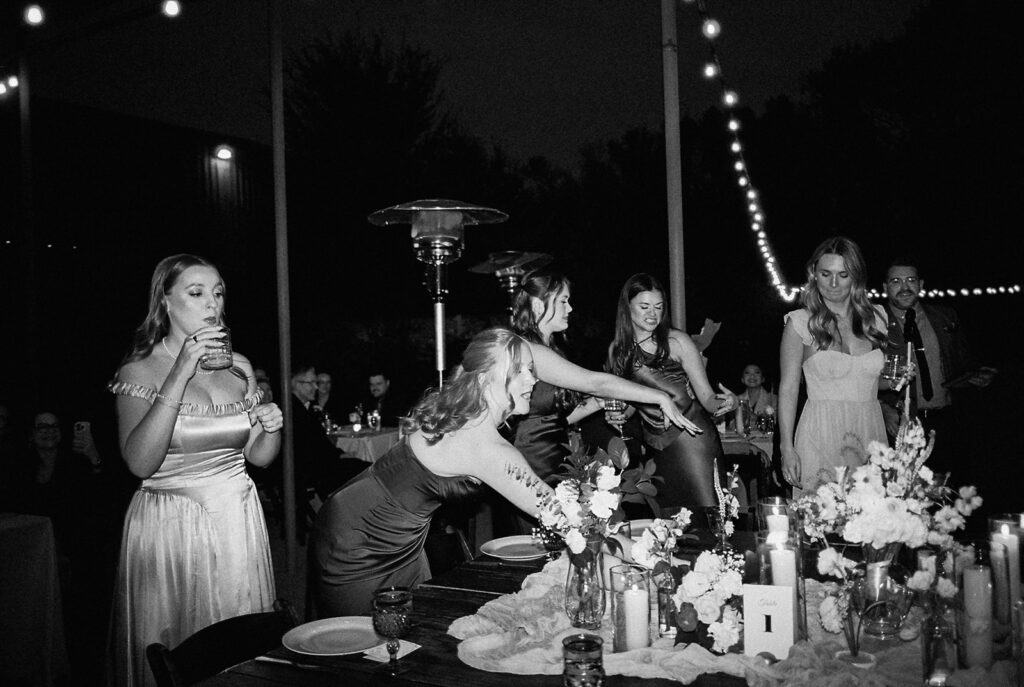 Candid moments from a November wedding at Springdale Station in Austin on film