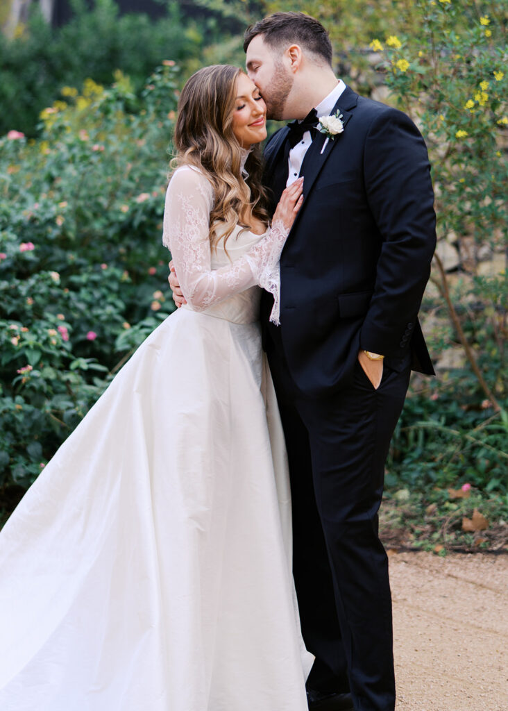 Emotional first look during an intimate wedding in Austin, Texas