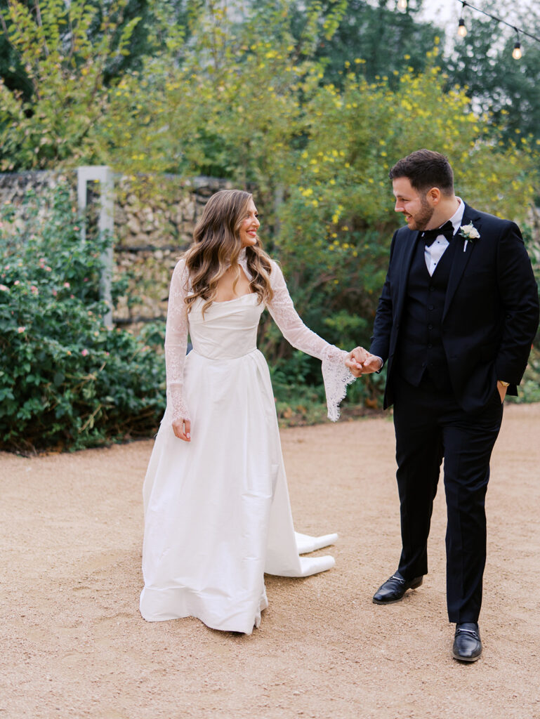 Emotional first look during an intimate wedding in Austin, Texas