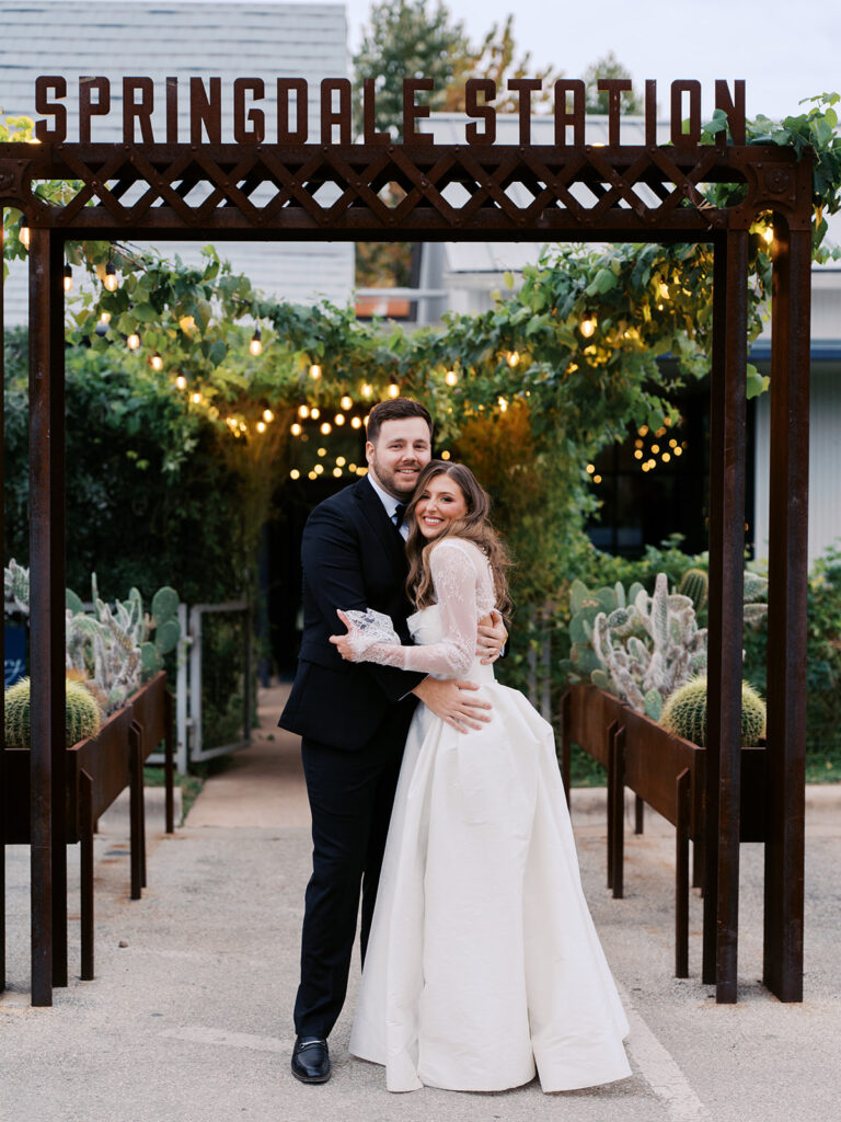 Candid moments from a November wedding at Springdale Station in Austin on film