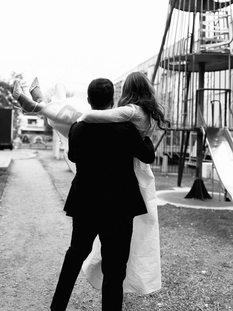 Joyful wedding reception with dancing at Springdale Station