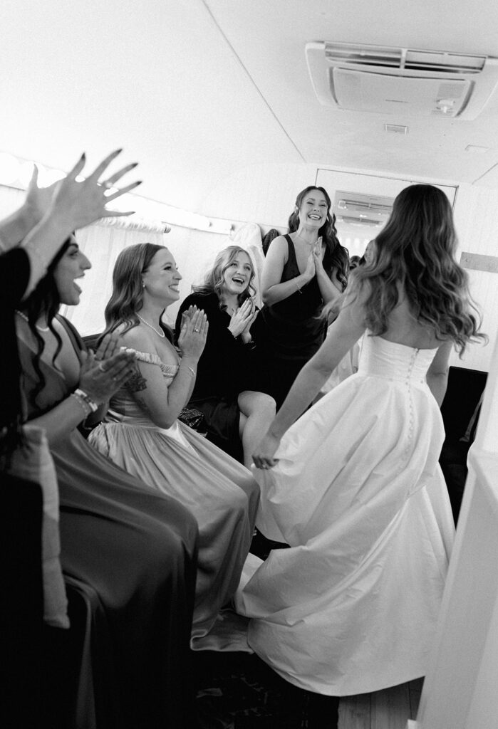 bride and groom getting ready for an Intimate wedding at Springdale Station in Austin, Texas photographed on film