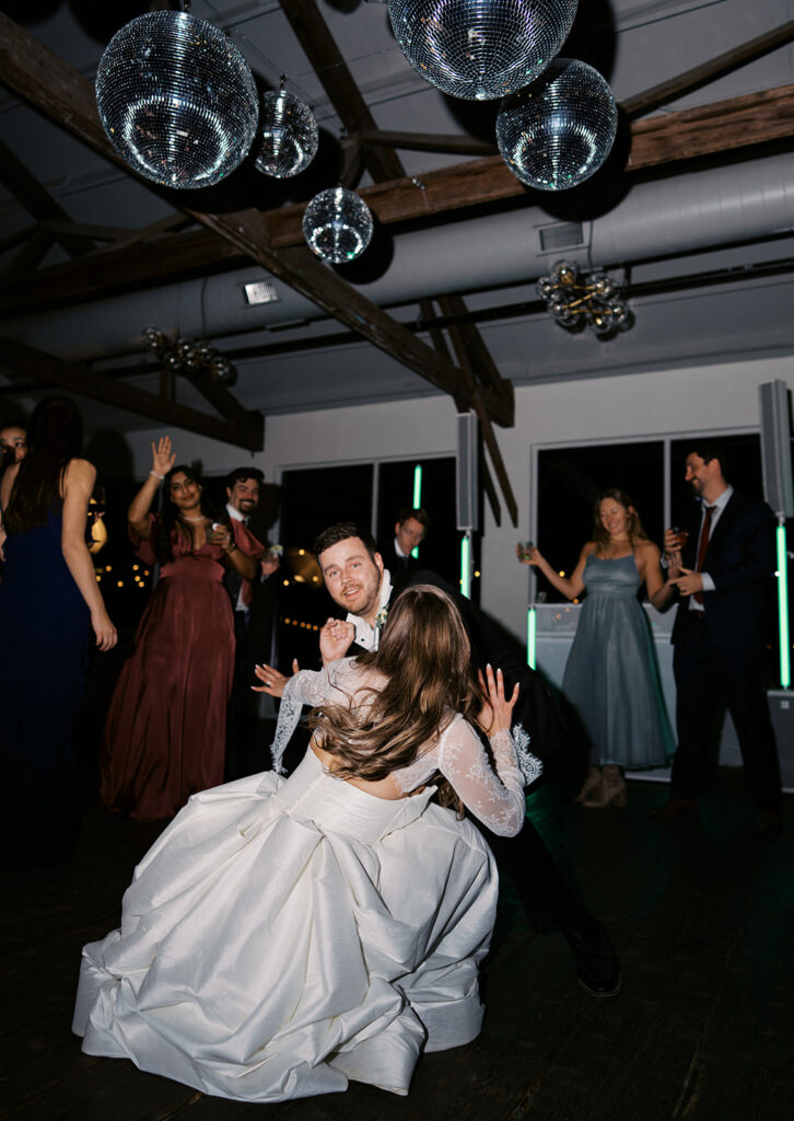 Guests dancing during a lively wedding reception in Austin, Texas