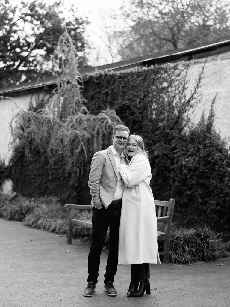Winter engagement photos at the Dallas Arboretum in Dallas, Texas