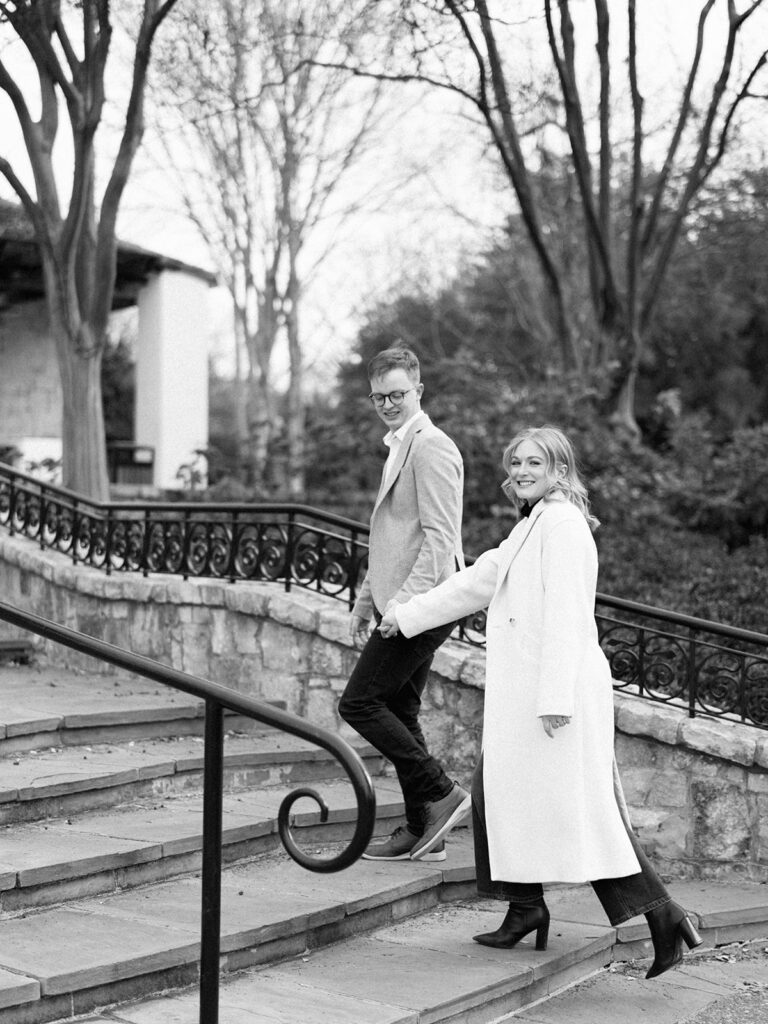 Timeless engagement photos captured on film in Dallas, Texas