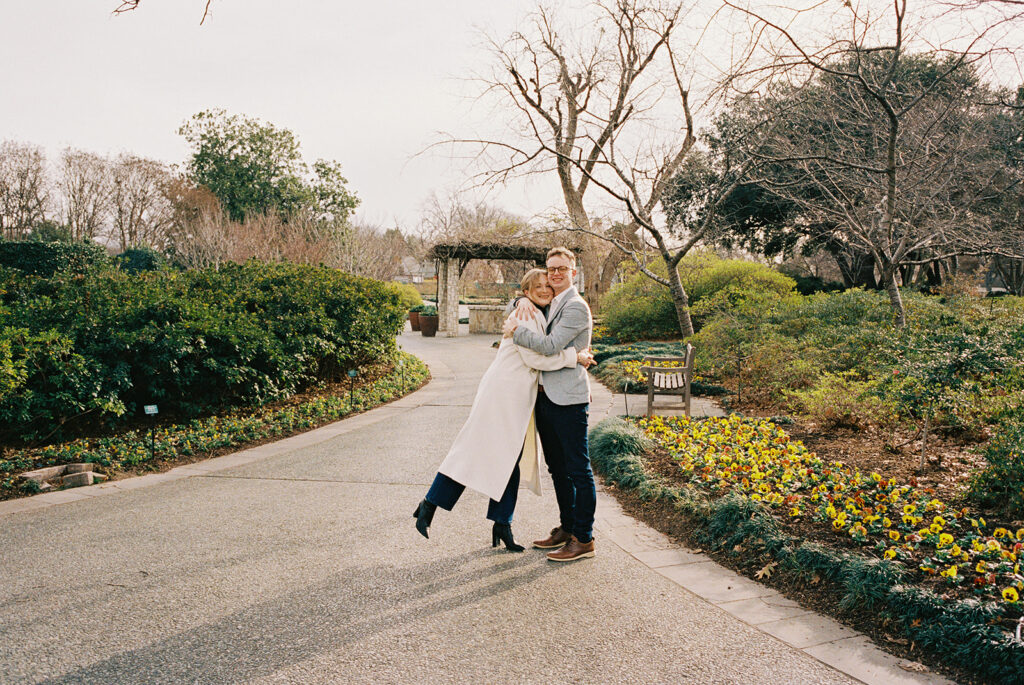 Winter engagement photos at the Dallas Arboretum in Dallas, Texas