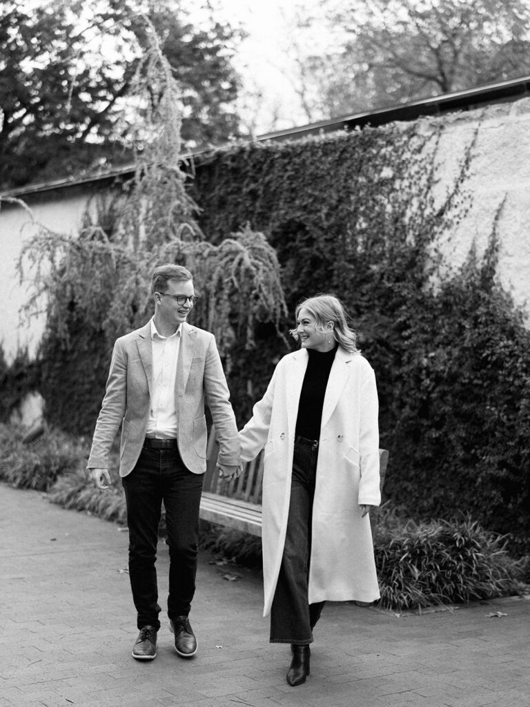 Winter engagement photos at the Dallas Arboretum in Dallas, Texas