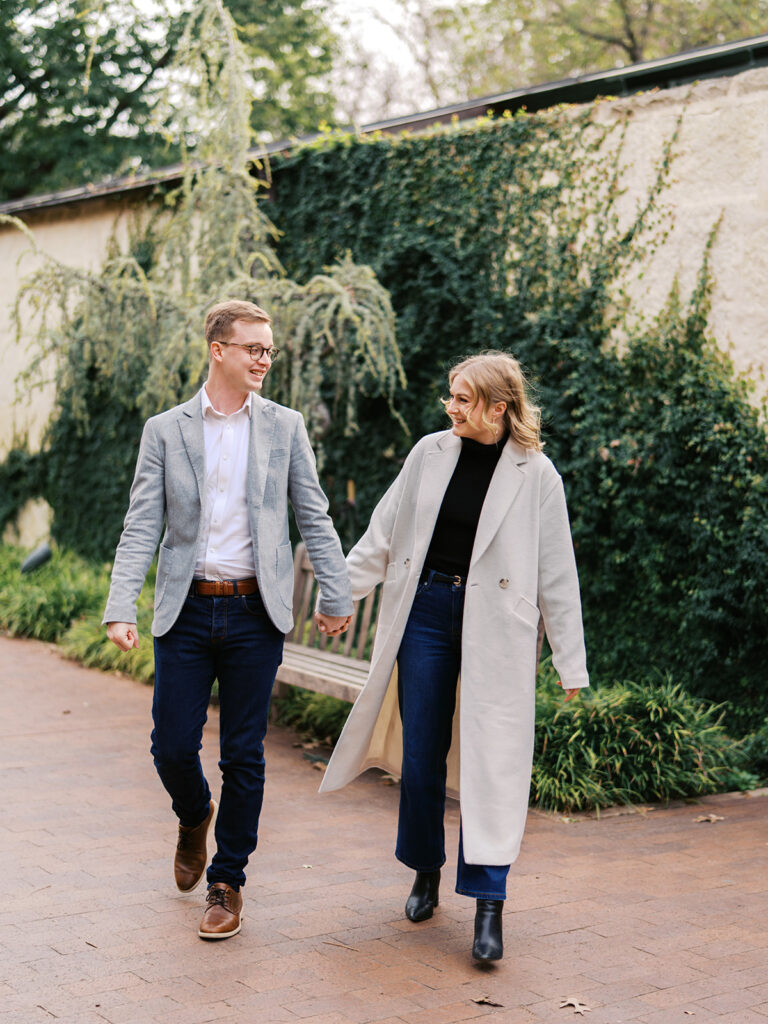 Winter engagement photos at the Dallas Arboretum in Dallas, Texas