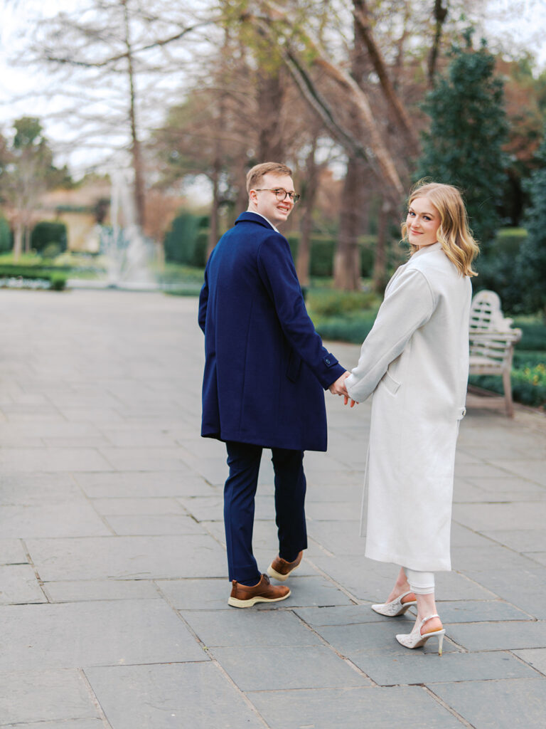 Winter engagement photos at the Dallas Arboretum in Dallas, Texas