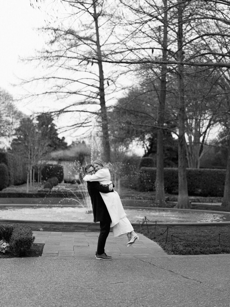 Winter engagement photos at the Dallas Arboretum in Dallas, Texas