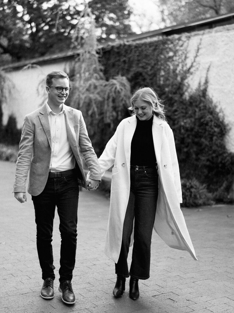 Winter engagement photos at the Dallas Arboretum in Dallas, Texas