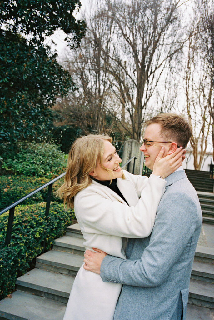 Timeless engagement photos captured on film in Dallas, Texas