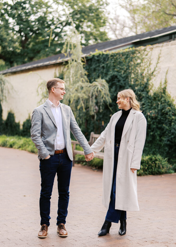 Winter engagement photos at the Dallas Arboretum in Dallas, Texas