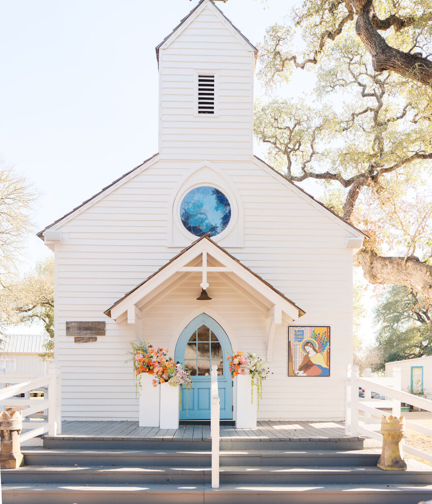 Outdoor Texas wedding photographed with film photography