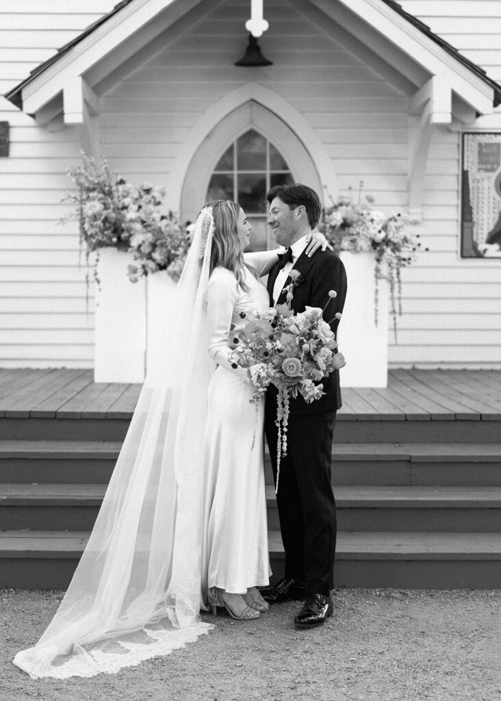 Bride and groom celebrating during their Round Top Texas wedding