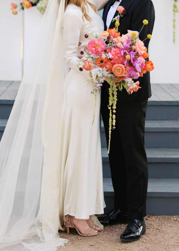 Bride and groom celebrating during their Round Top Texas wedding