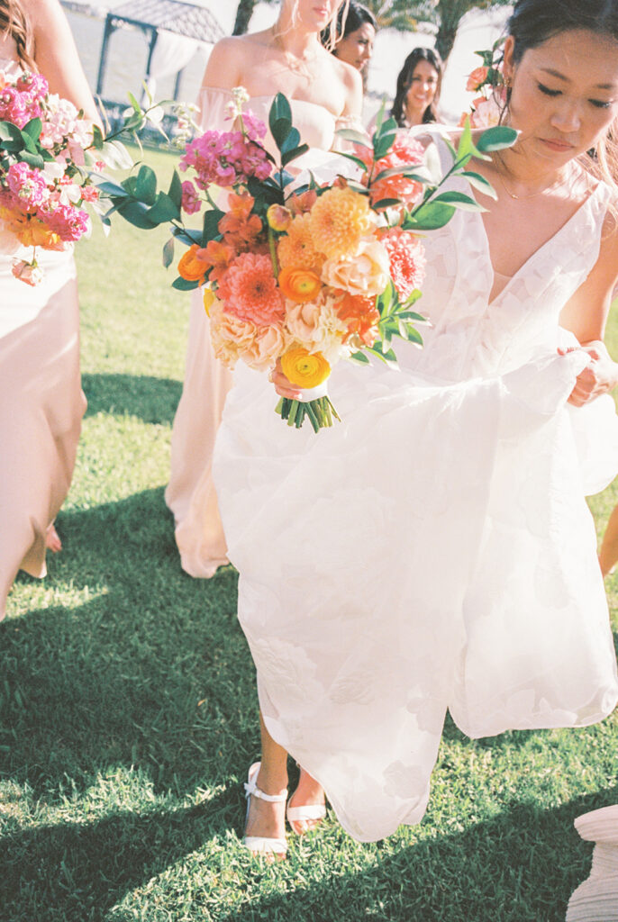 Candid wedding moments captured with film photography in Austin