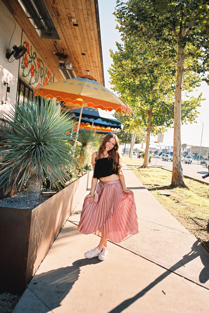 Sunny Austin senior photos captured on film at South Congress
