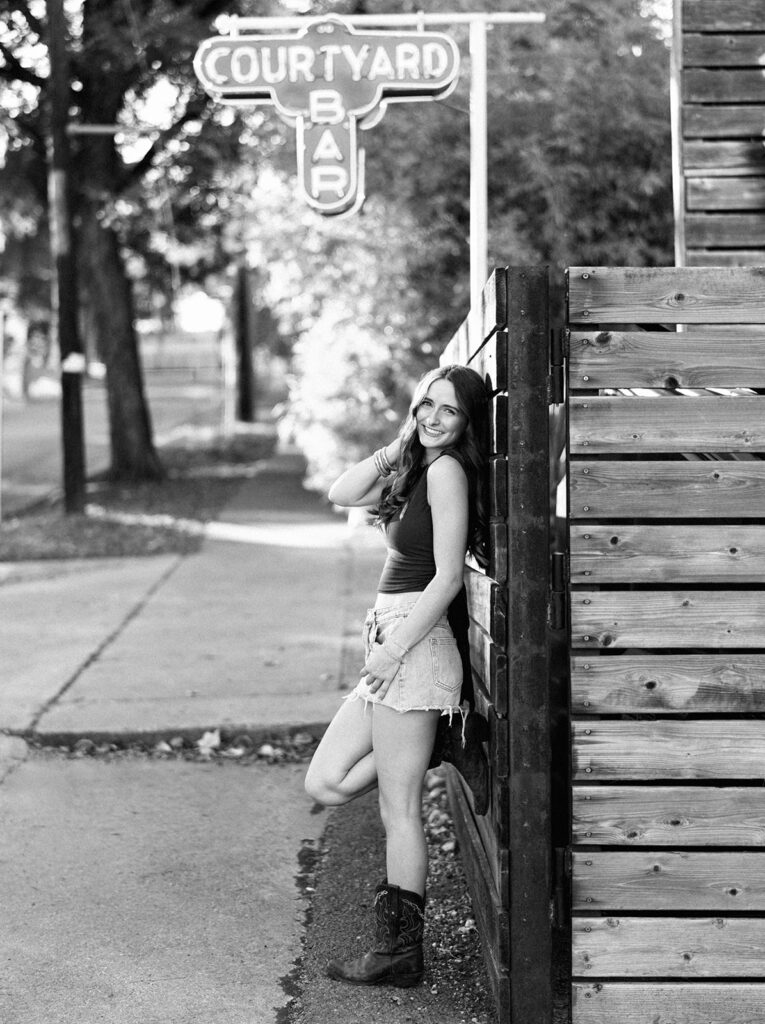 Stylish senior portraits of Lily on South Congress Avenue in Austin