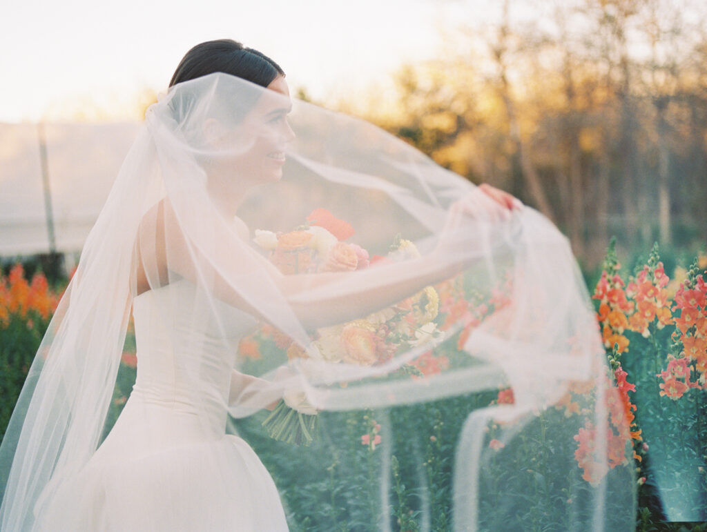 Natural and candid bridal portrait captured on film at The Grand Lady Austin
