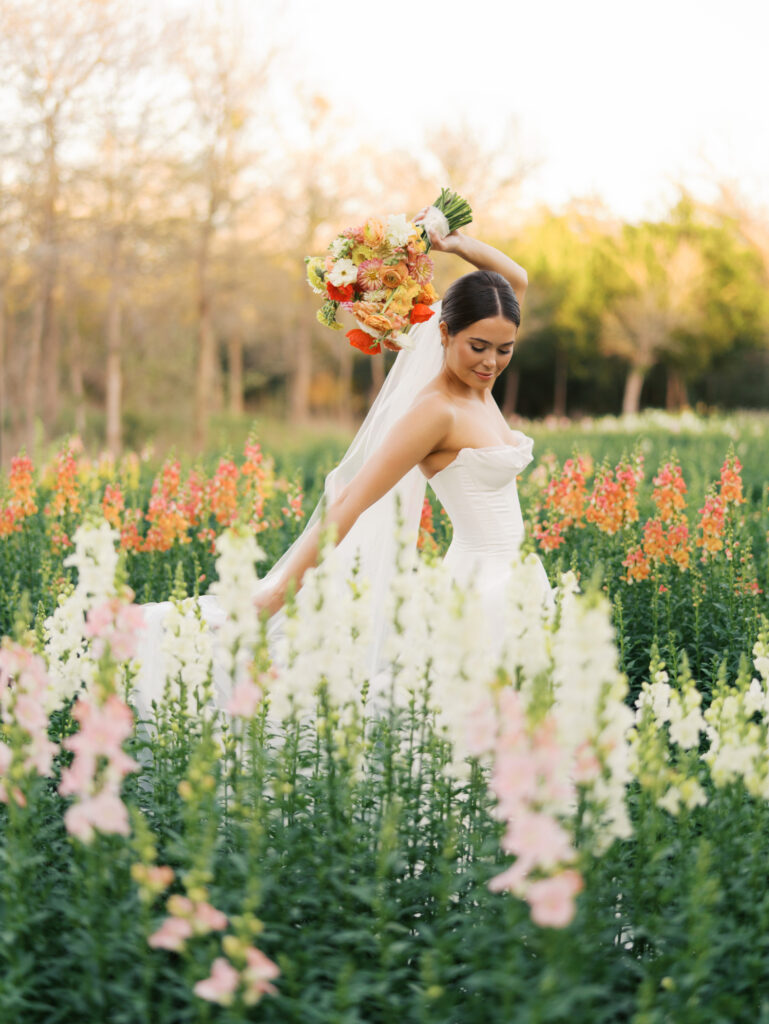 Natural and candid bridal portrait captured on film at The Grand Lady Austin