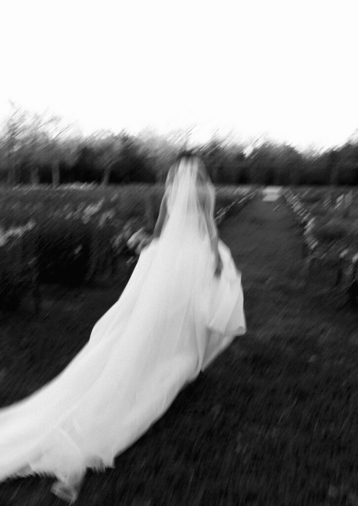 Natural and candid bridal portrait captured on film at The Grand Lady Austin